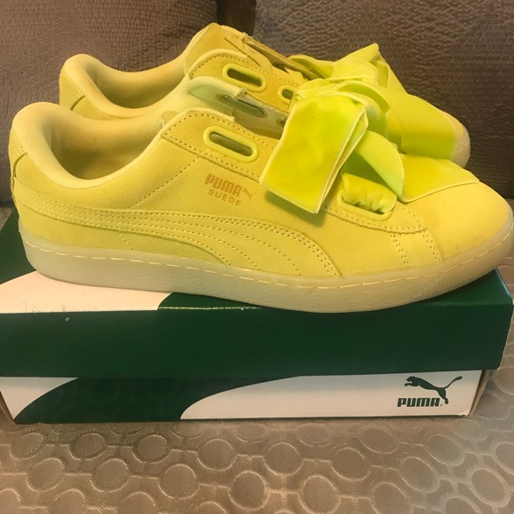 lime green puma suede